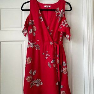 BB Dakota Floral Wrap Dress, Red